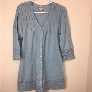 Soft Surroundings Shirtdress Blue M